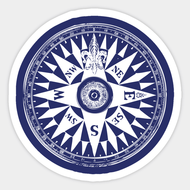 Nautical Compass | Vintage Compass | Sticker by Eclectic At Heart